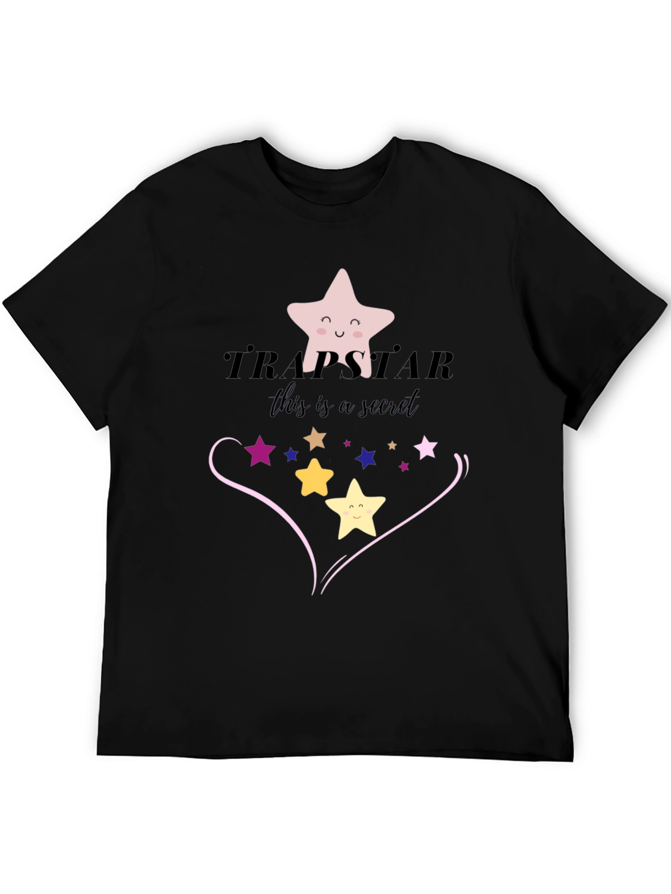 Trapsatar Black T-Shirt with Star Design