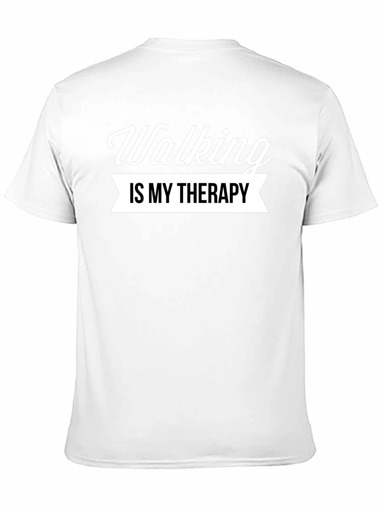 Walking is My Therapy Black T-Shirt