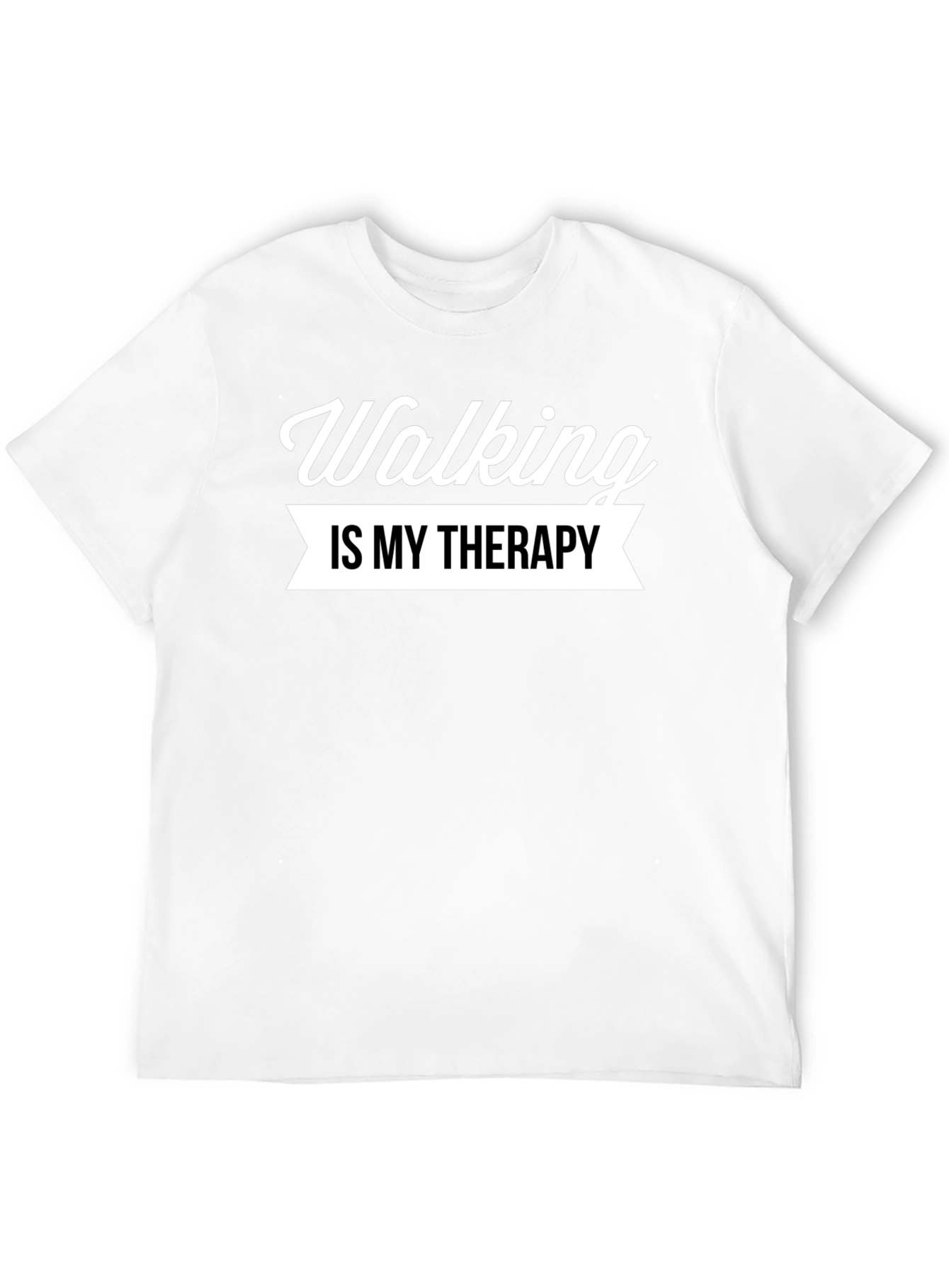 Walking is My Therapy Black T-Shirt