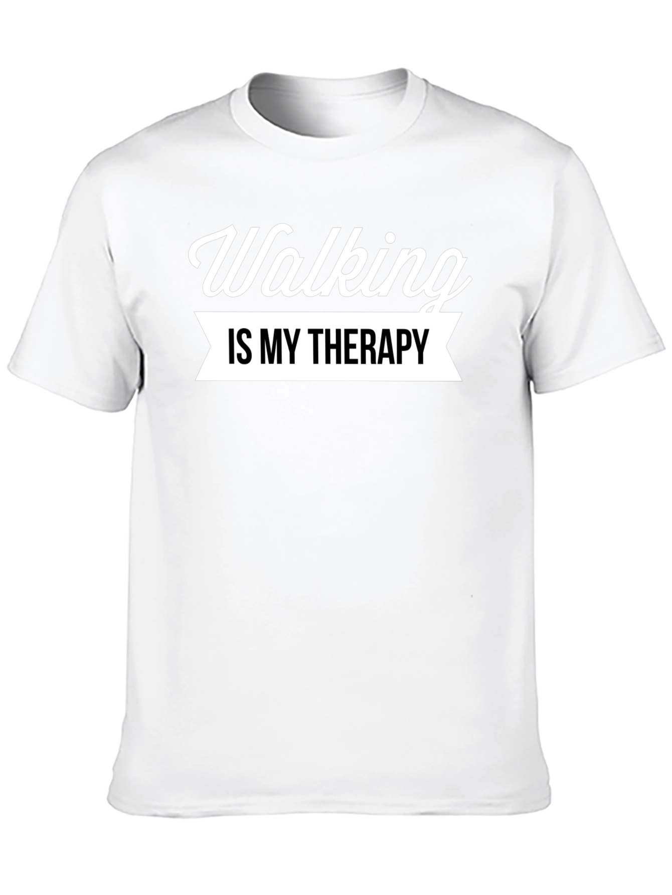 Walking is My Therapy Black T-Shirt