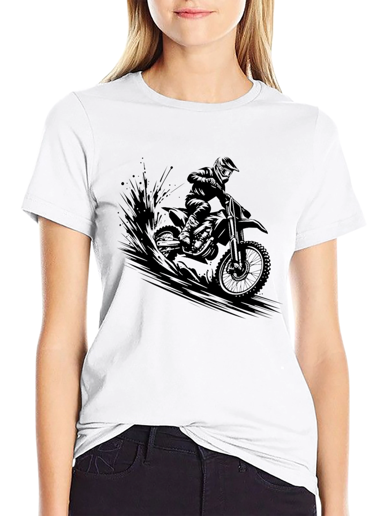 Mens Black Motocross Graphic T-Shirt
