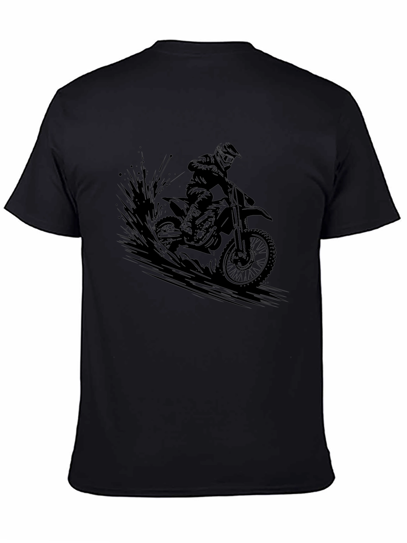 Mens Black Motocross Graphic T-Shirt