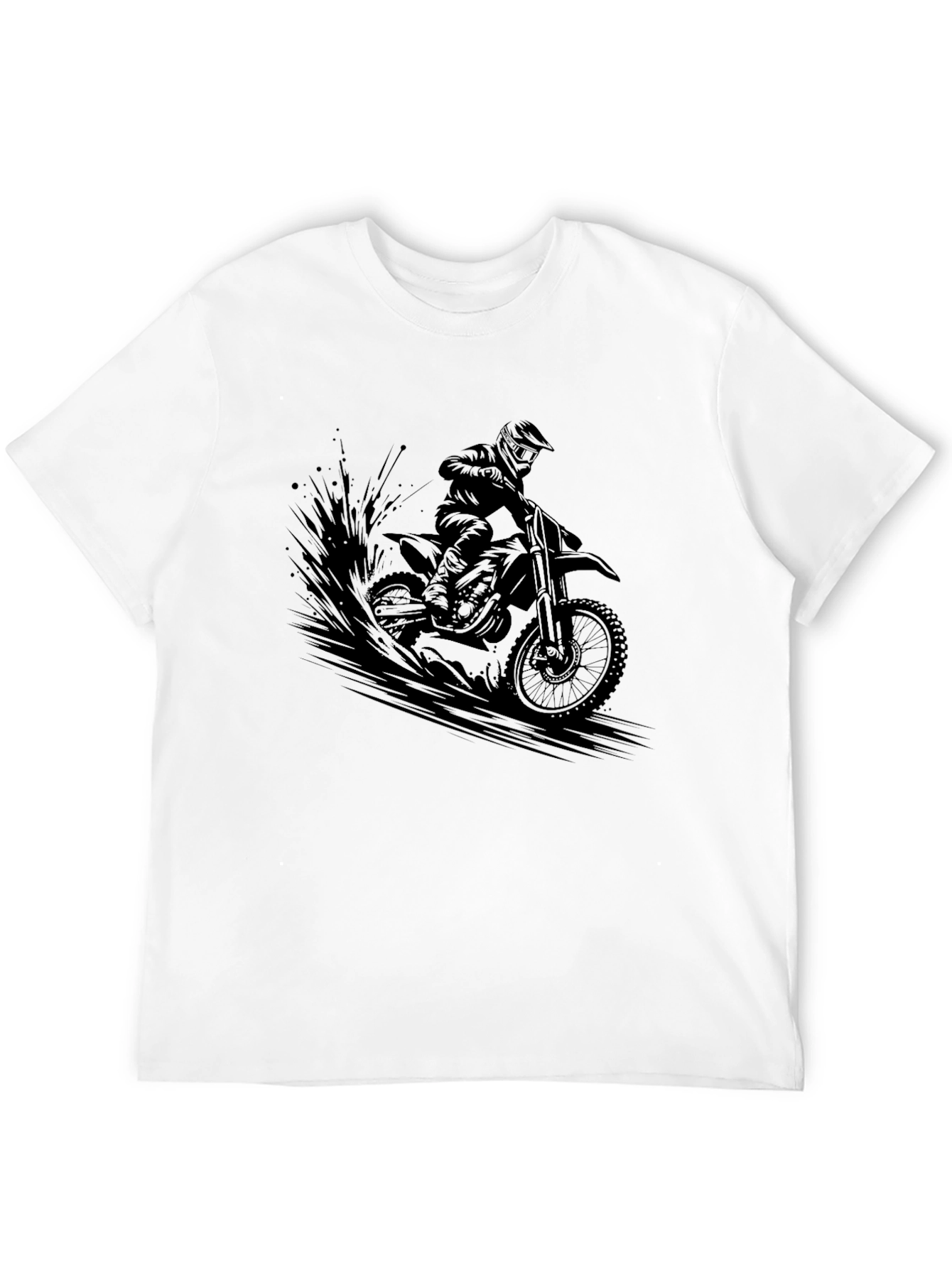 Mens Black Motocross Graphic T-Shirt