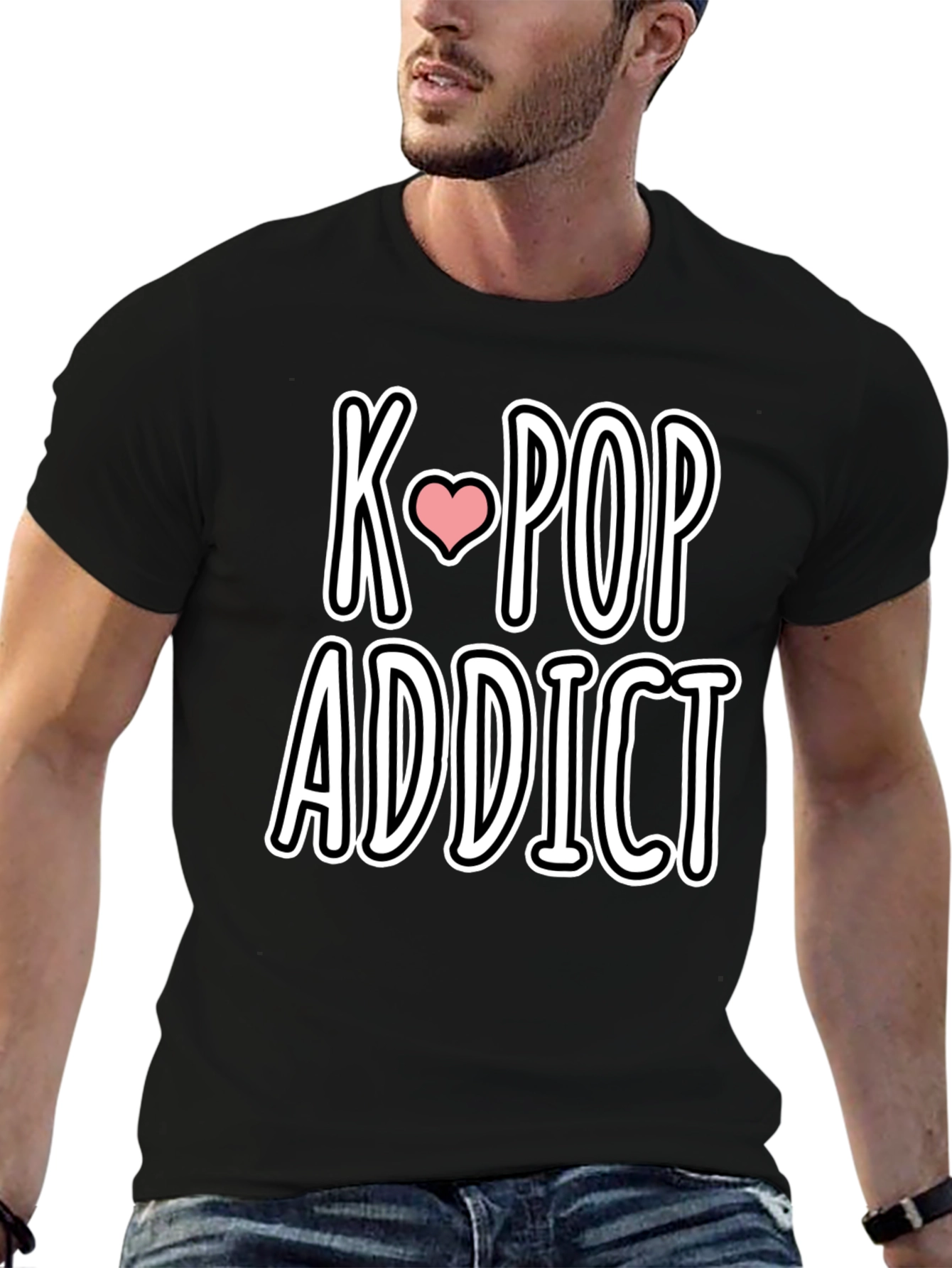 K-Pop Addict Black Graphic Tee
