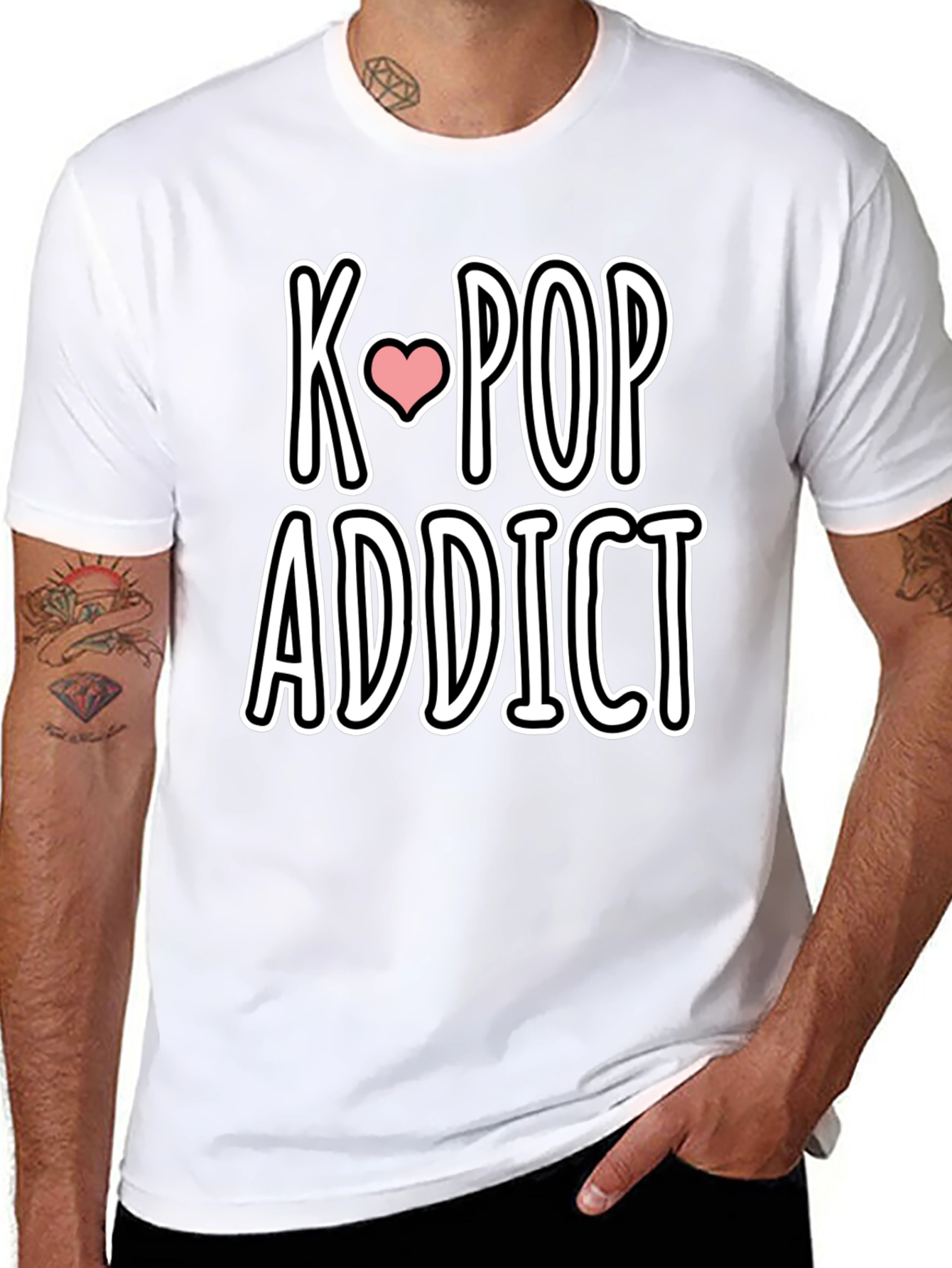 K-Pop Addict Black Graphic Tee