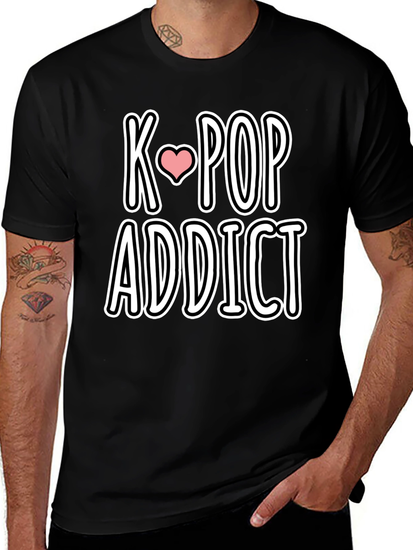K-Pop Addict Black Graphic Tee