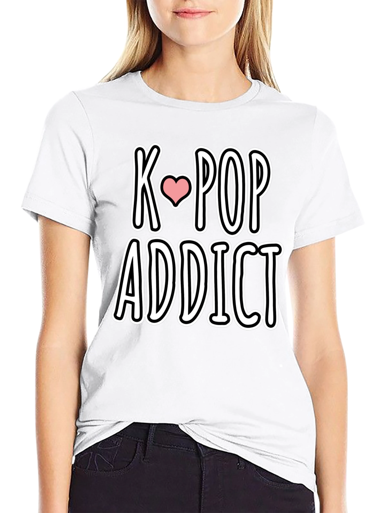 K-Pop Addict Black Graphic Tee