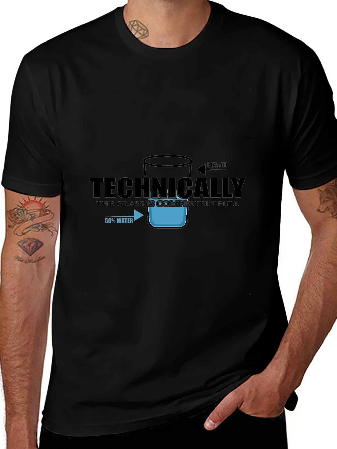Technically Full Glass T-Shirt - Funny Science Tee