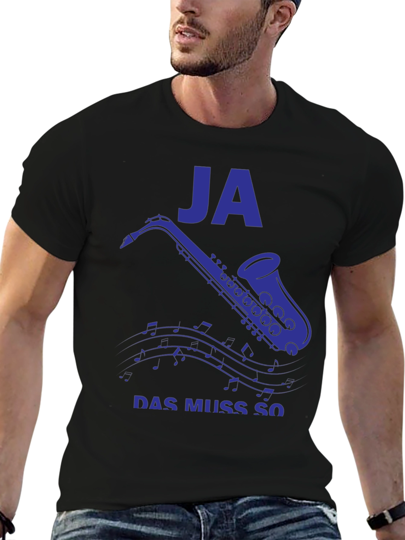 JA Saxophone Mens Black Graphic Tee