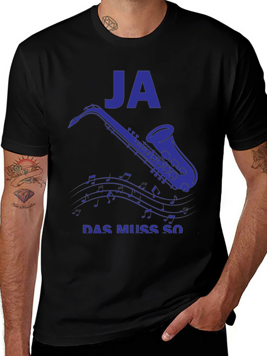 JA Saxophone Mens Black Graphic Tee
