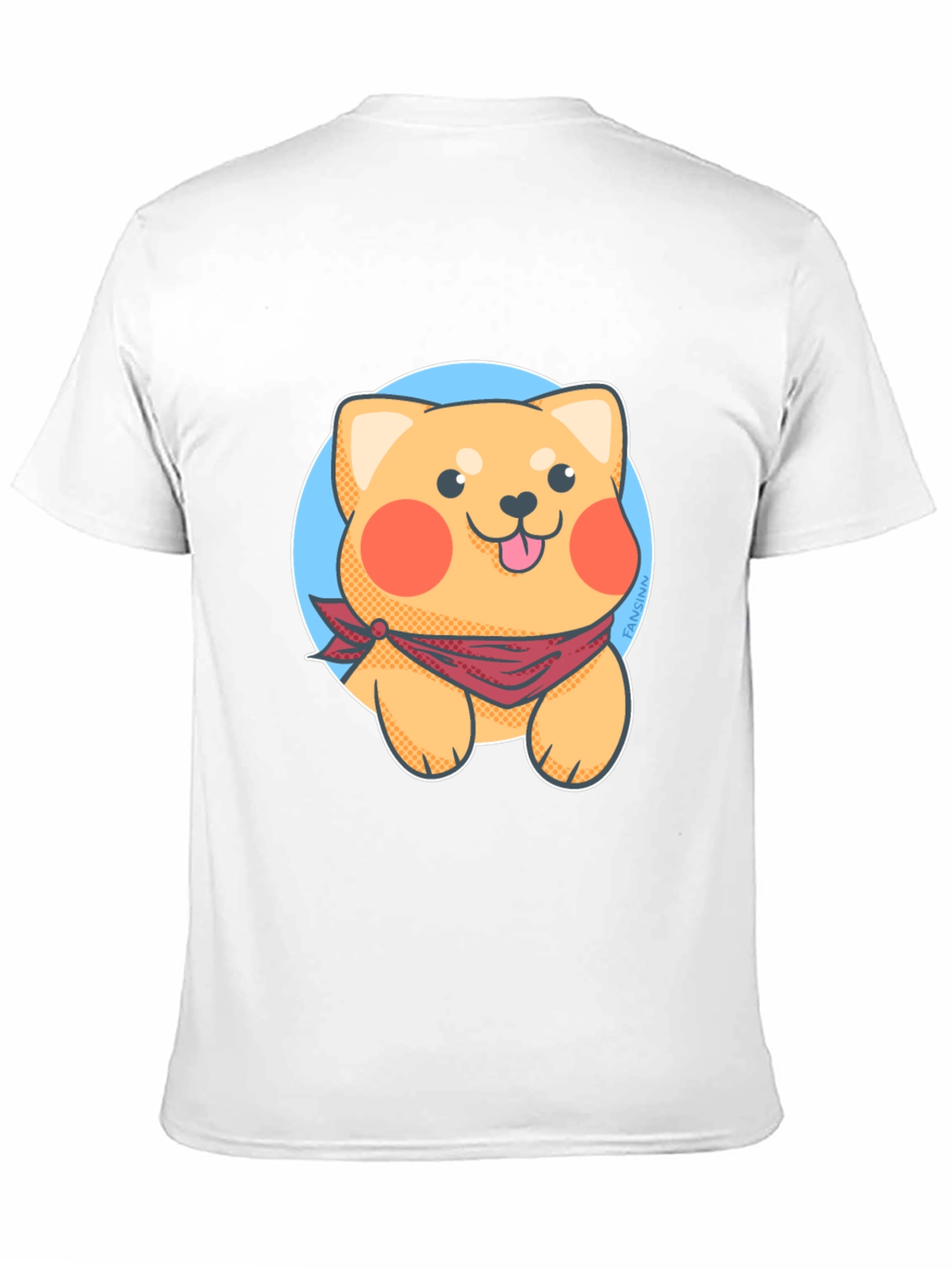 Cute Cartoon Dog Graphic Tee - Black