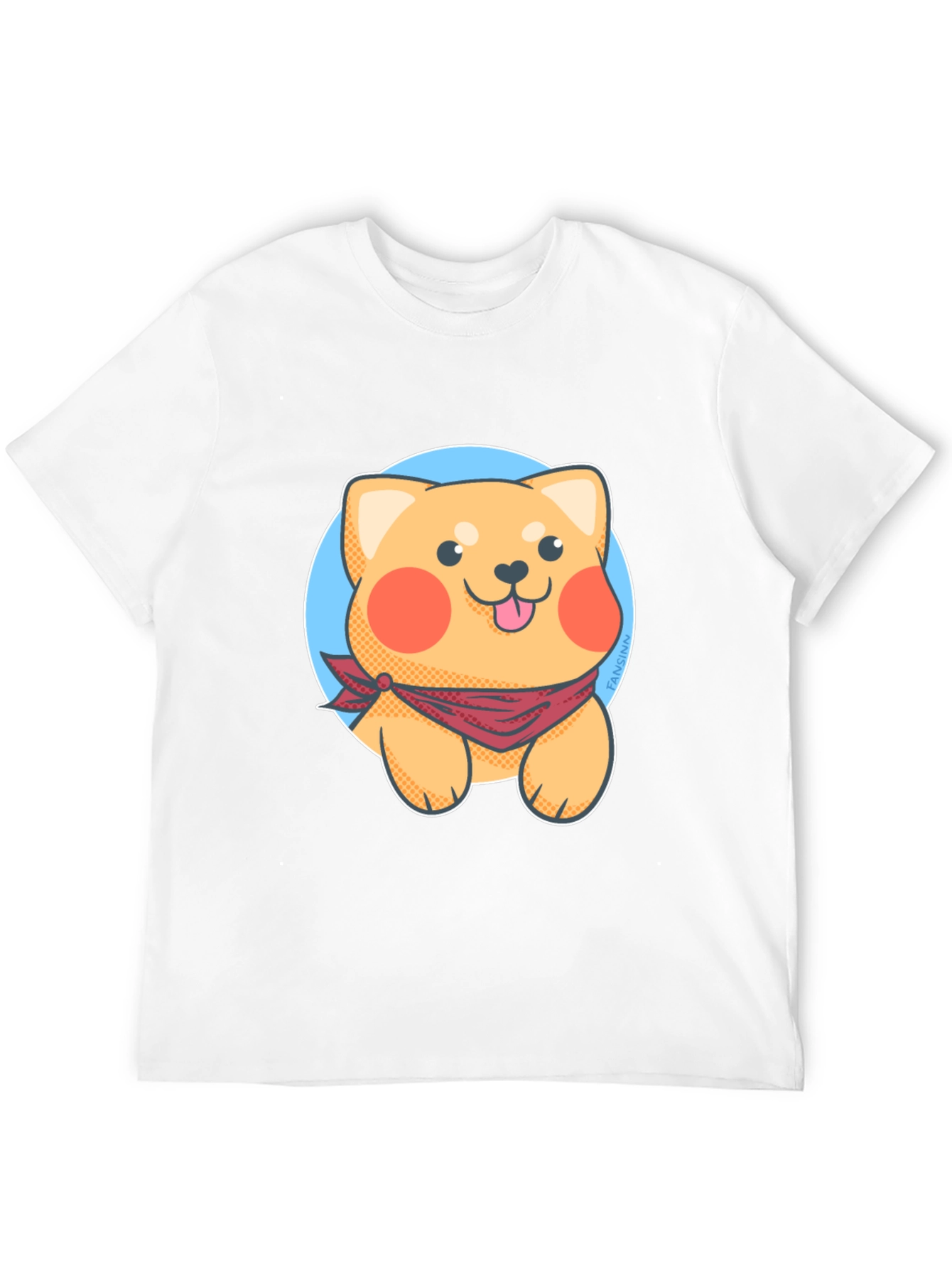 Cute Cartoon Dog Graphic Tee - Black