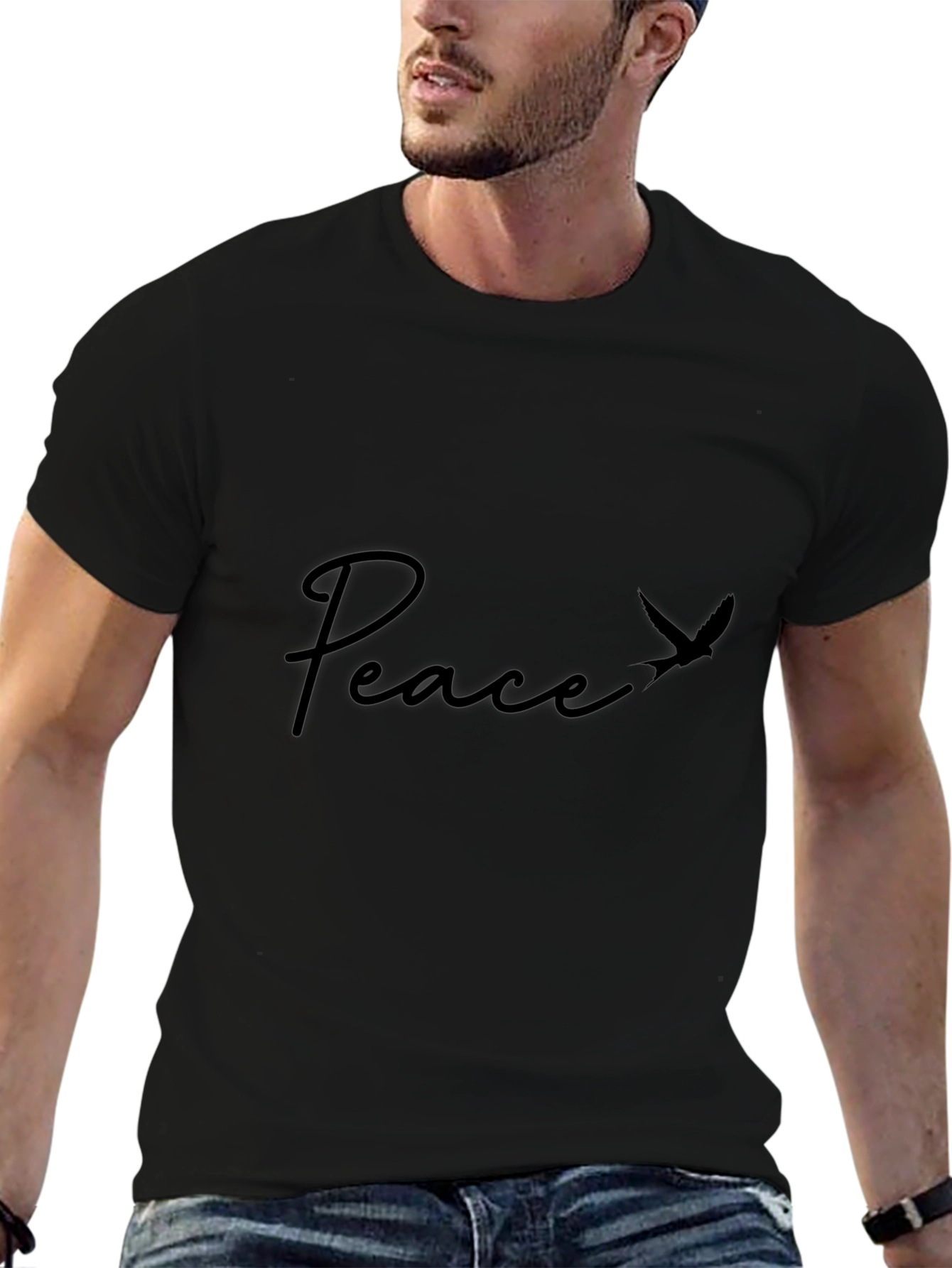 Peace Graphic T-Shirt - Mens Black Tee