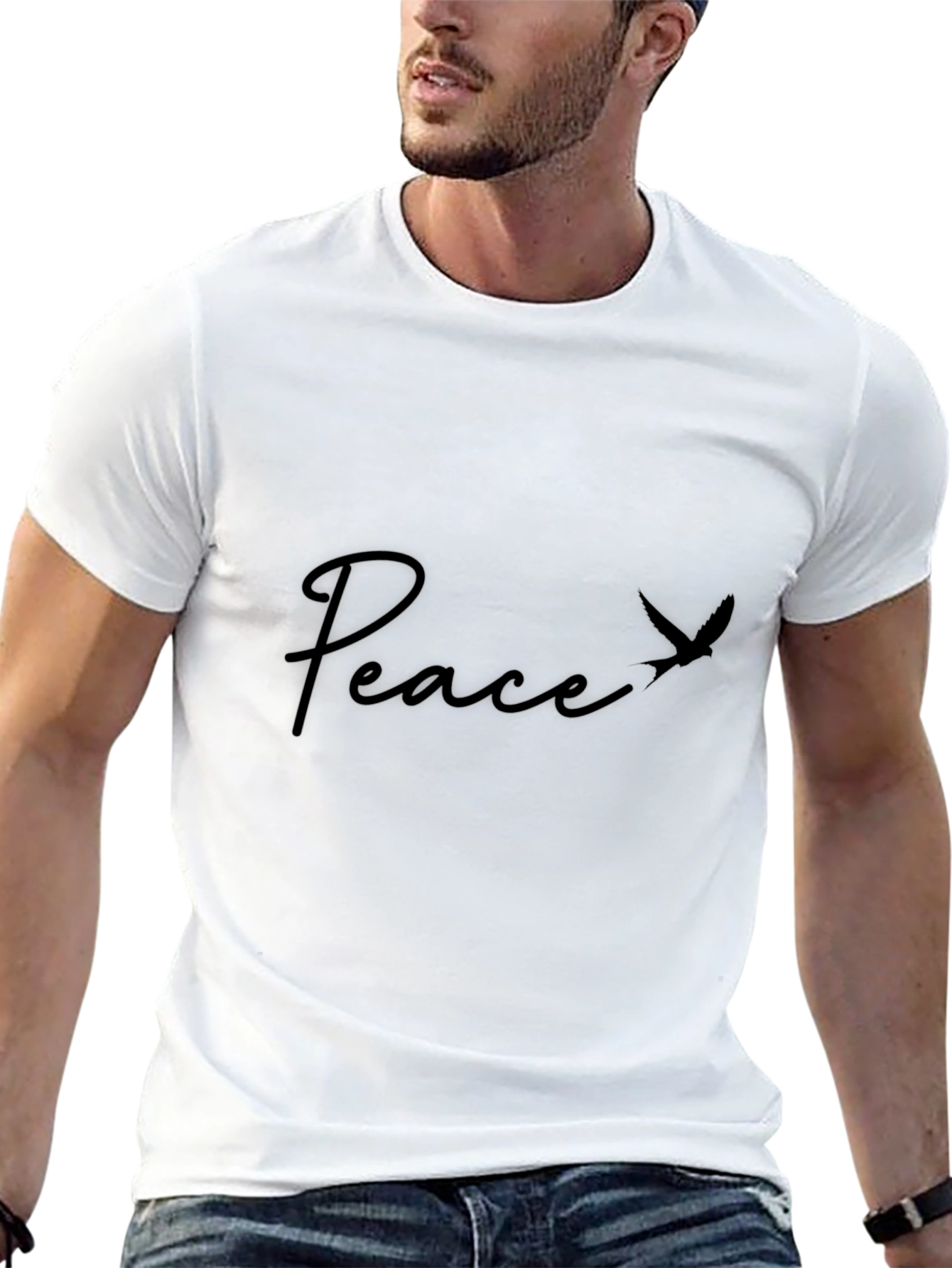 Peace Graphic T-Shirt - Mens Black Tee
