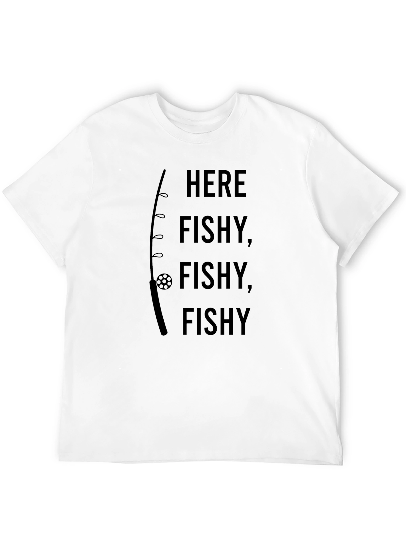 Here Fishy Fishy Black Graphic Tee
