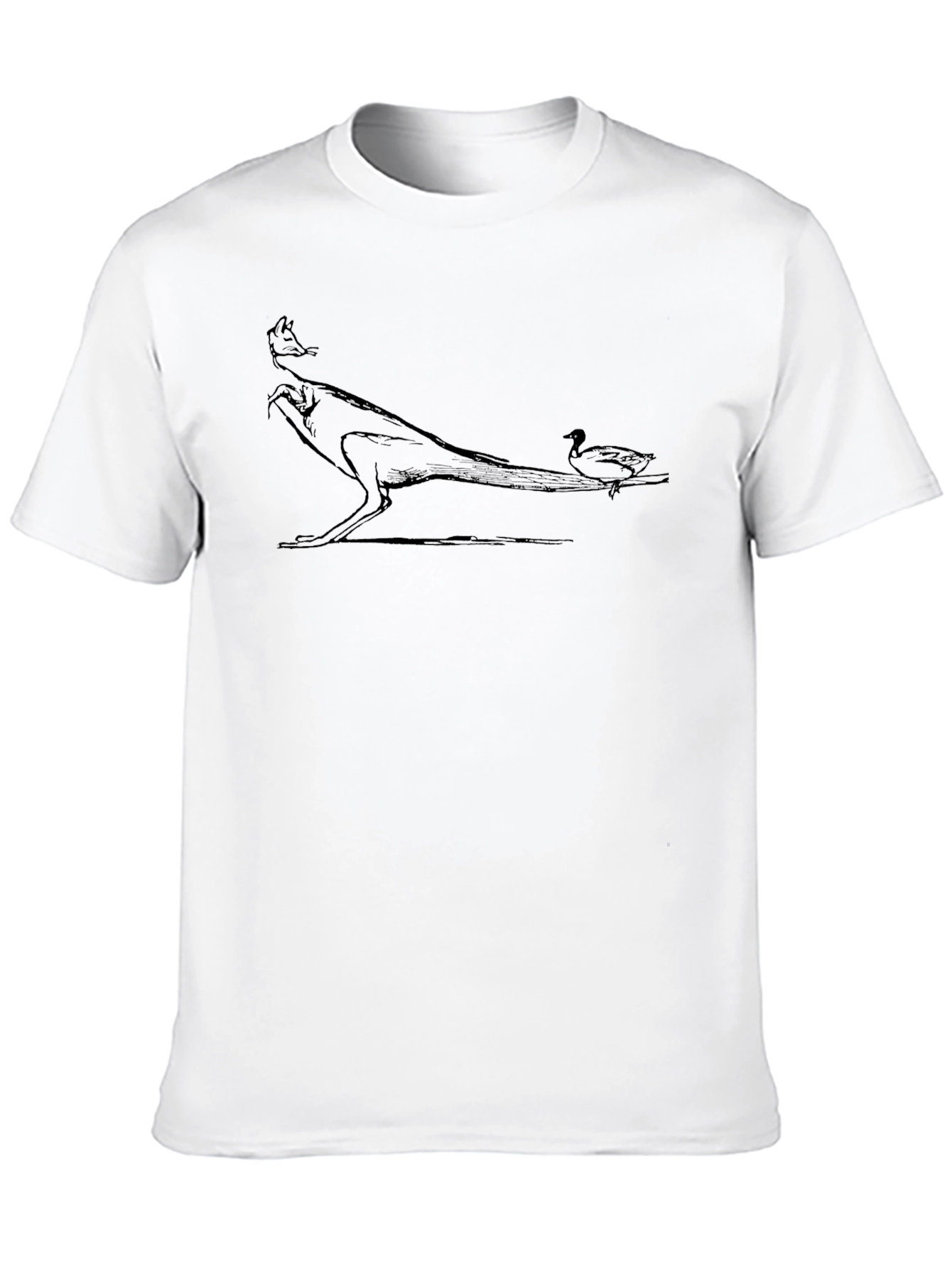 Black T-Shirt with Graphic Creature Design