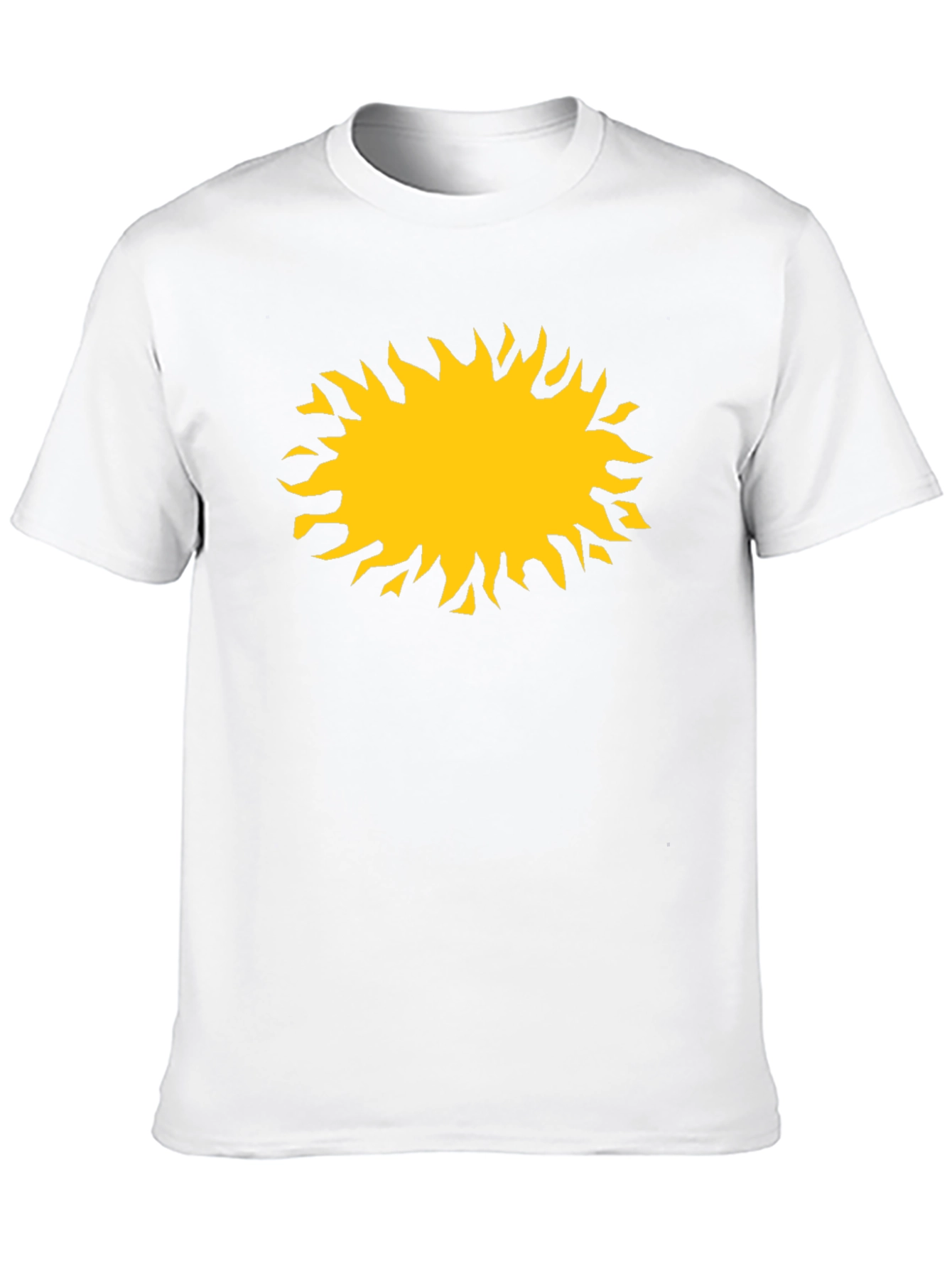 Black T-Shirt with Yellow Sun Graphic