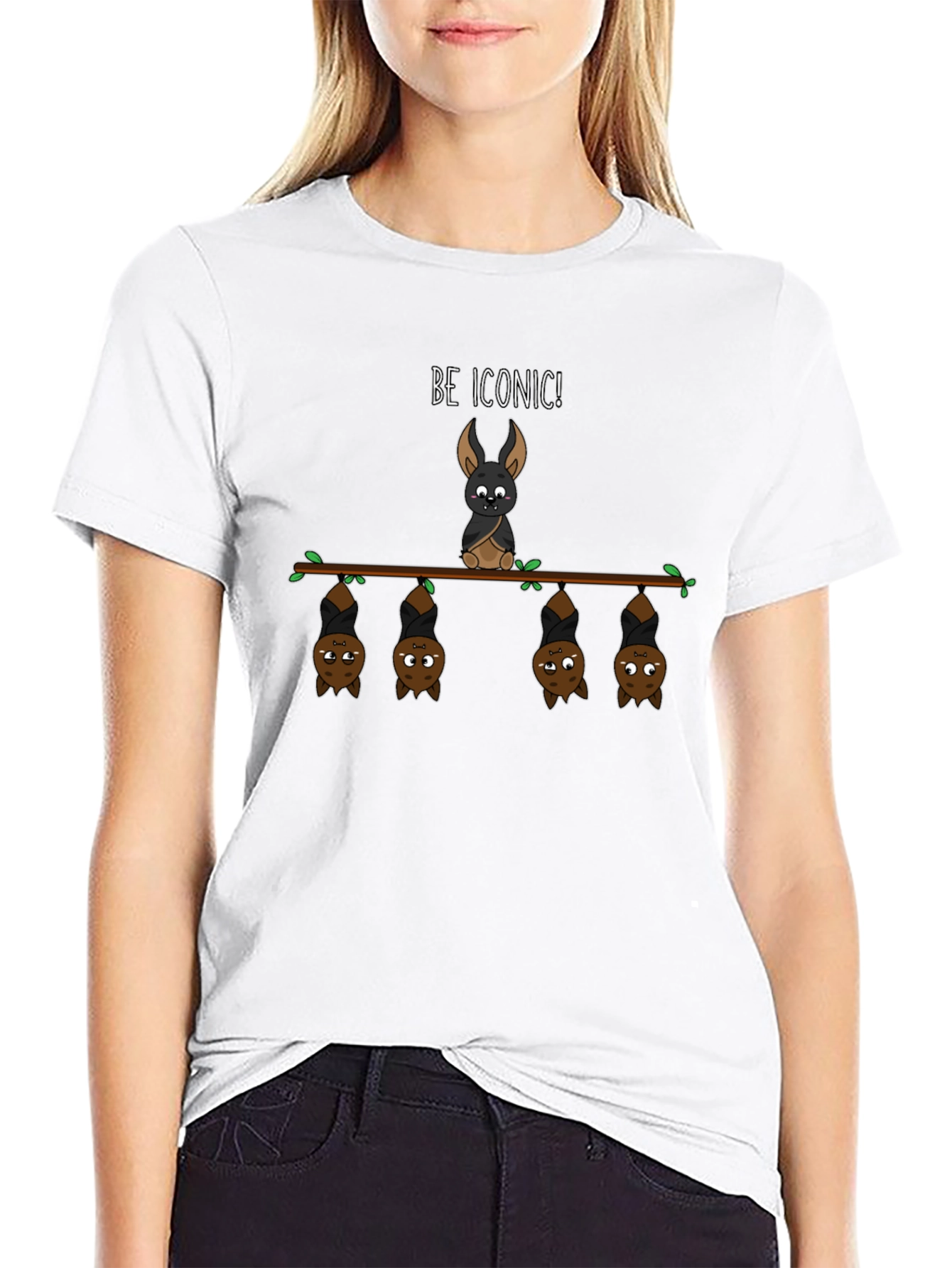 Be Iconic Bat T-Shirt - Funny Halloween Graphic Tee