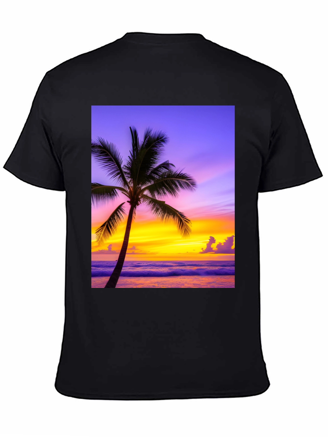 Tropical Sunset Palm Tree Graphic Tee