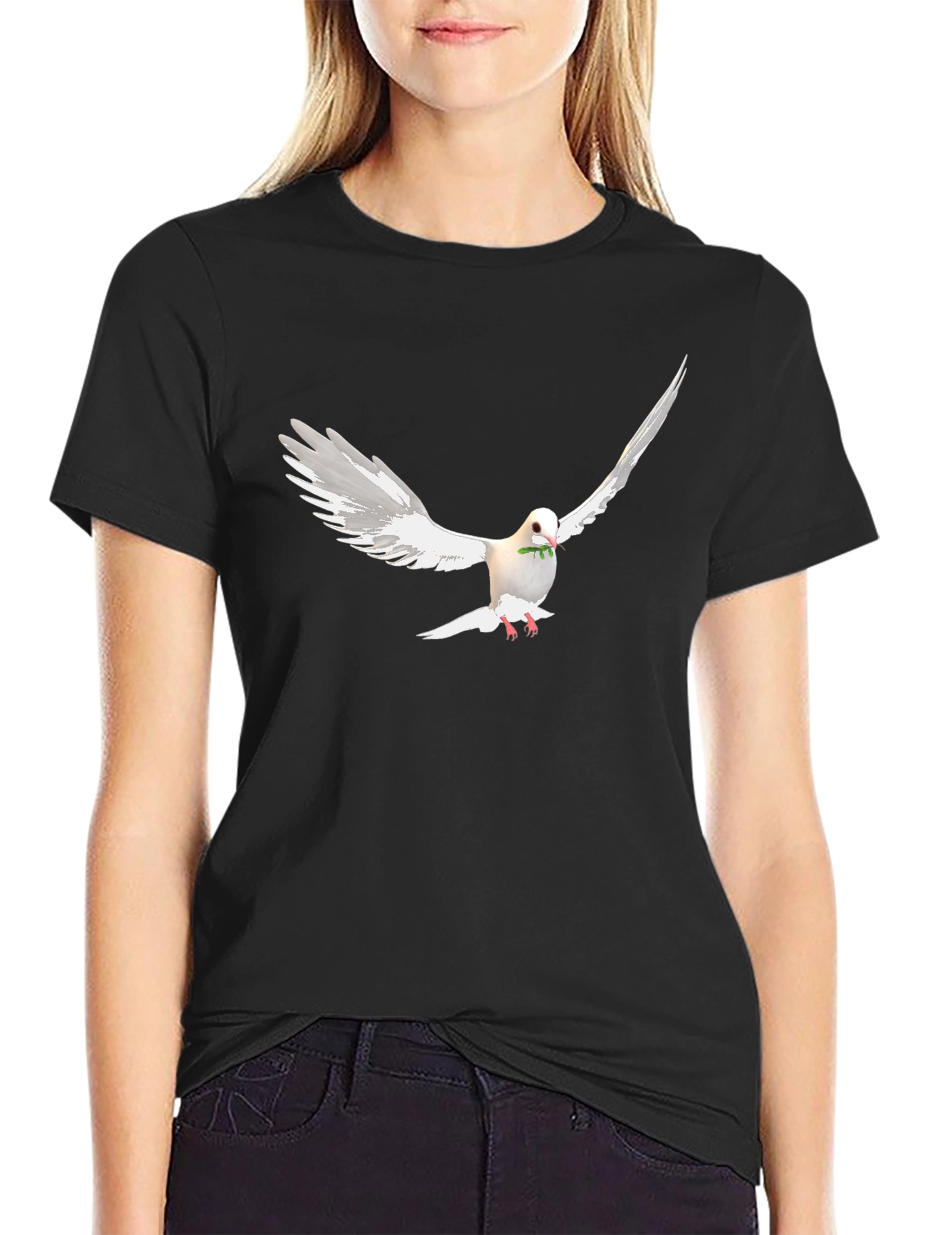 Dove Peace Graphic Black T-Shirt
