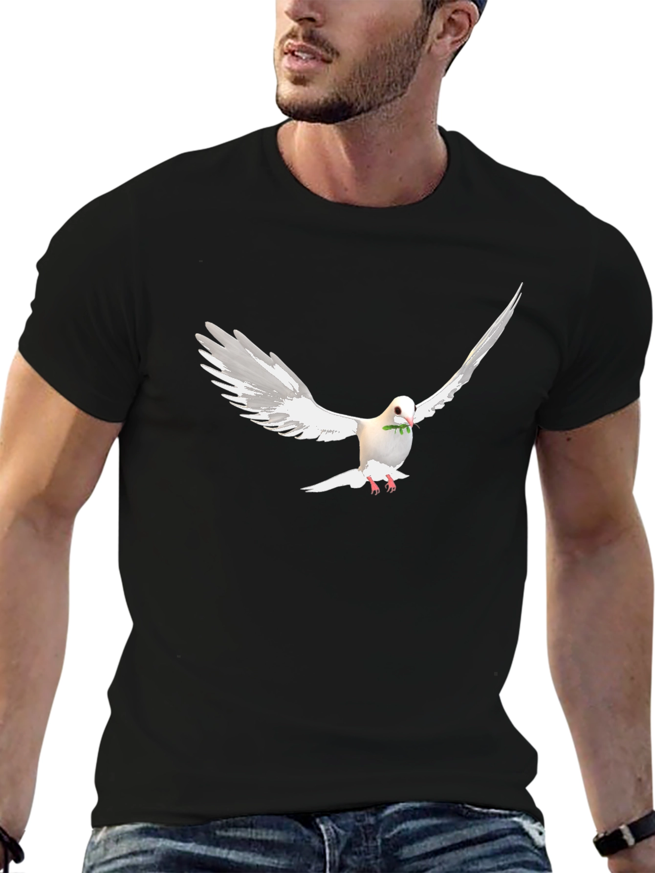 Dove Peace Graphic Black T-Shirt