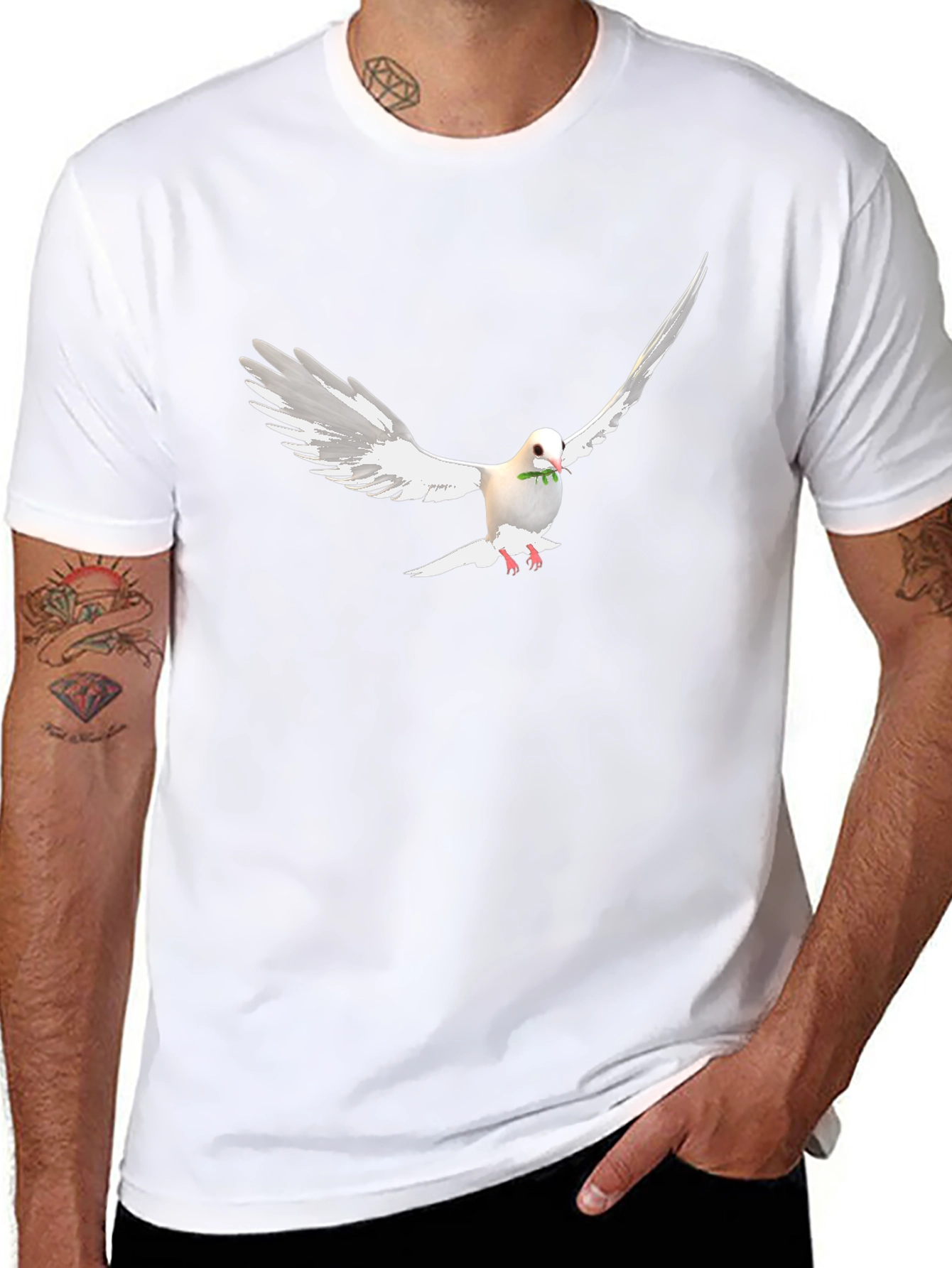 Dove Peace Graphic Black T-Shirt