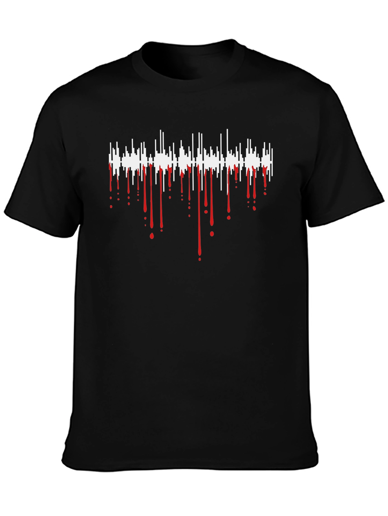 Sound Wave Drip Graphic Tee - Mens Black T-Shirt