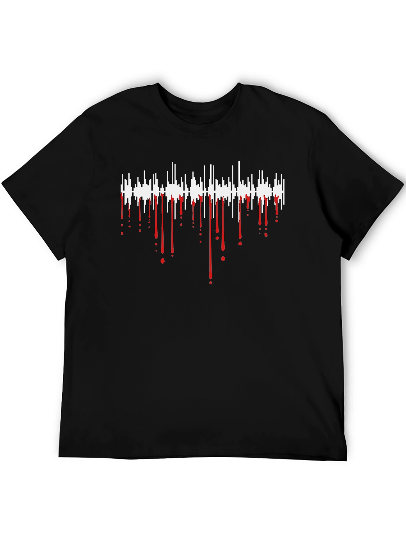 Sound Wave Drip Graphic Tee - Mens Black T-Shirt
