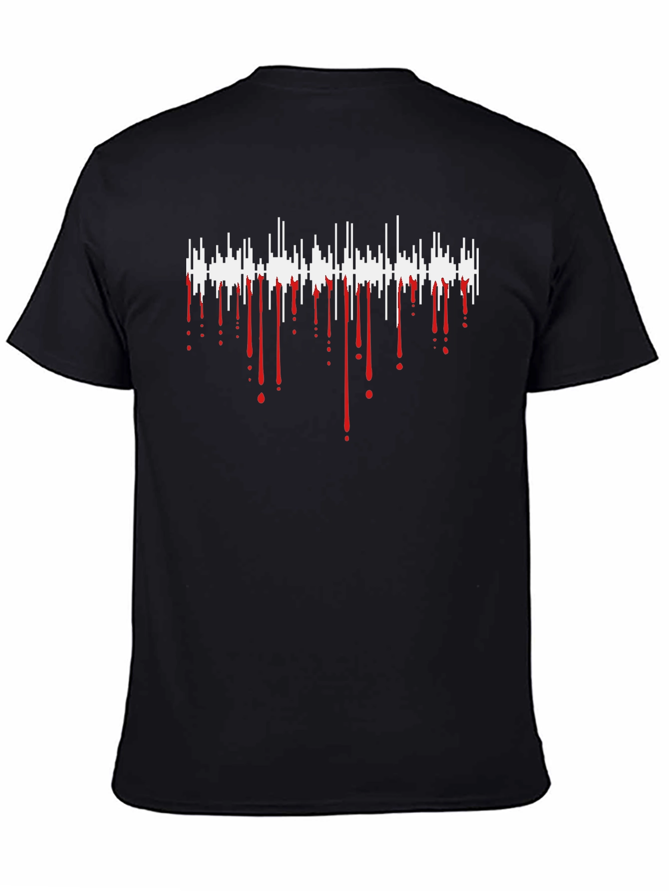 Sound Wave Drip Graphic Tee - Mens Black T-Shirt