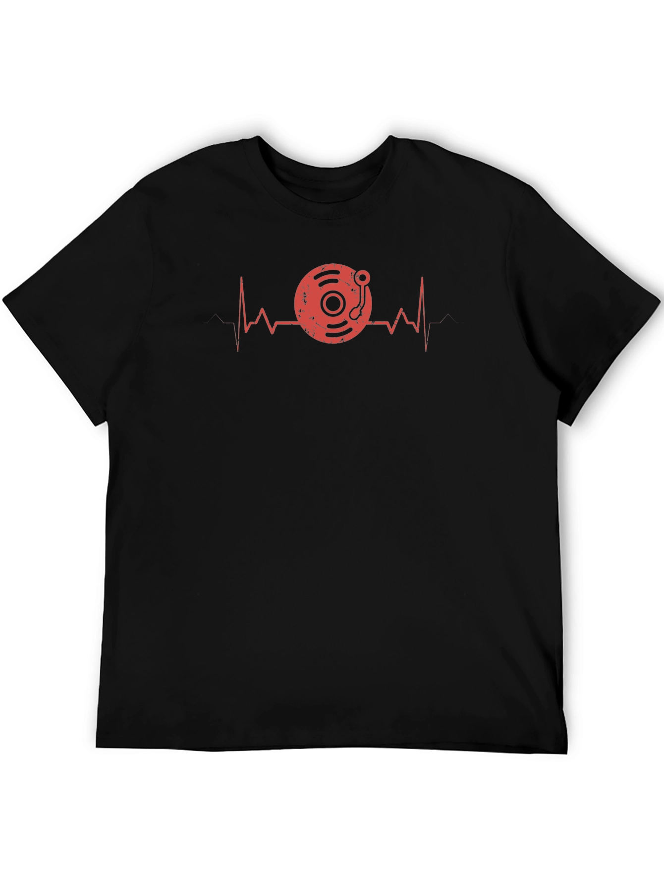DJ Heartbeat Graphic Tee - Black Cotton Blend