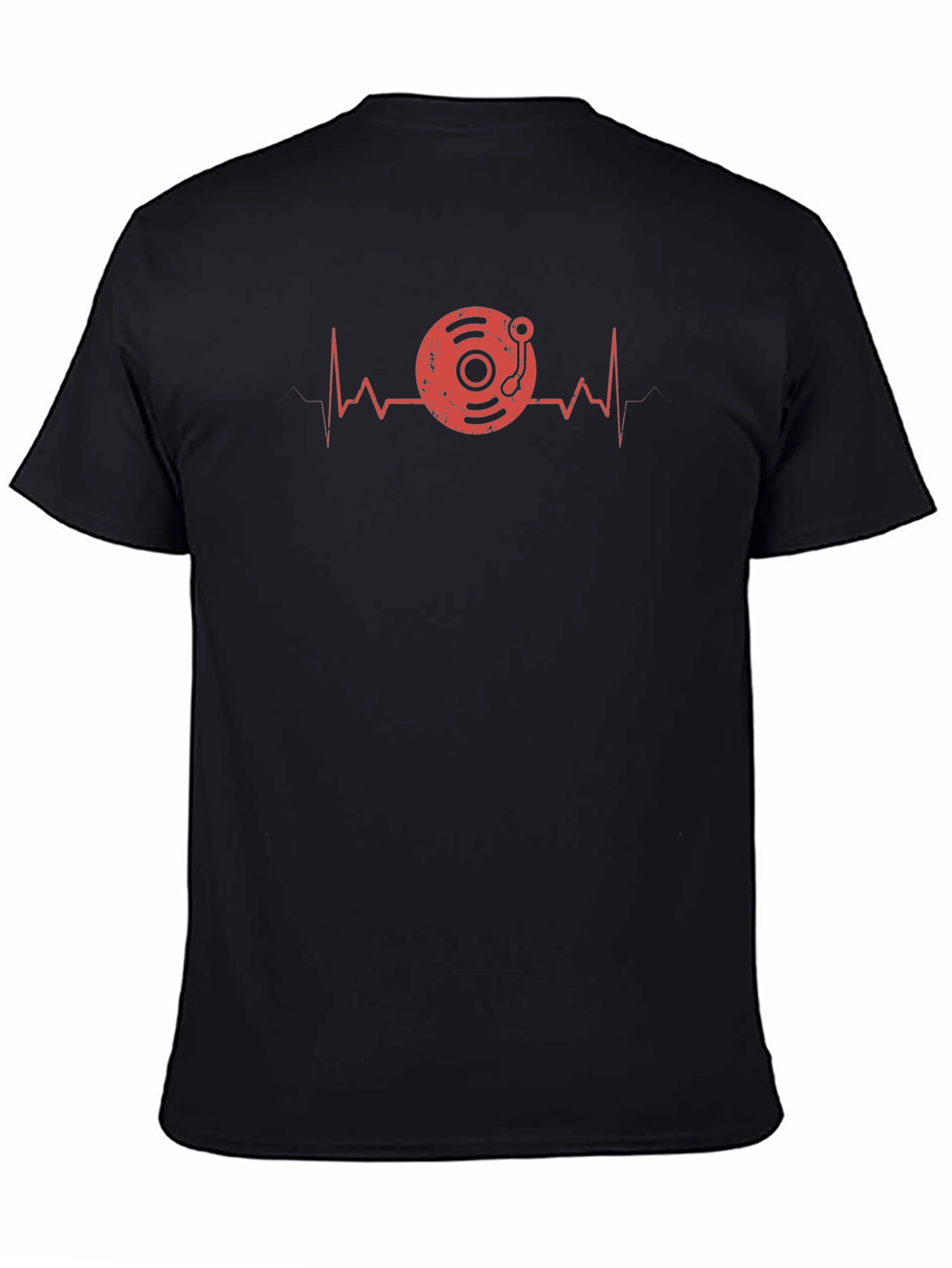 DJ Heartbeat Graphic Tee - Black Cotton Blend