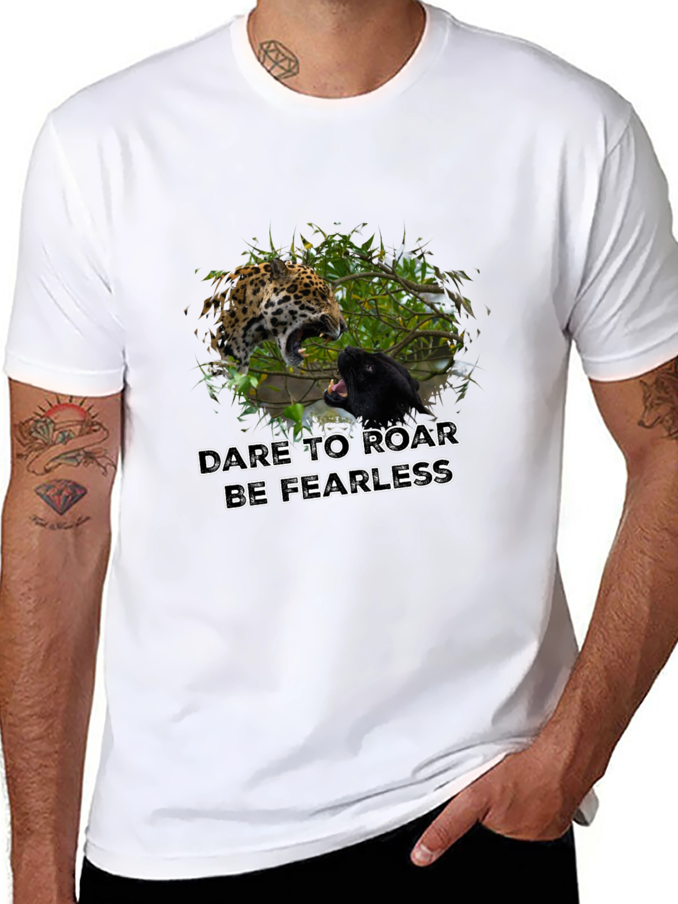 Dare to Roar Tee - Jaguar & Panther Graphic