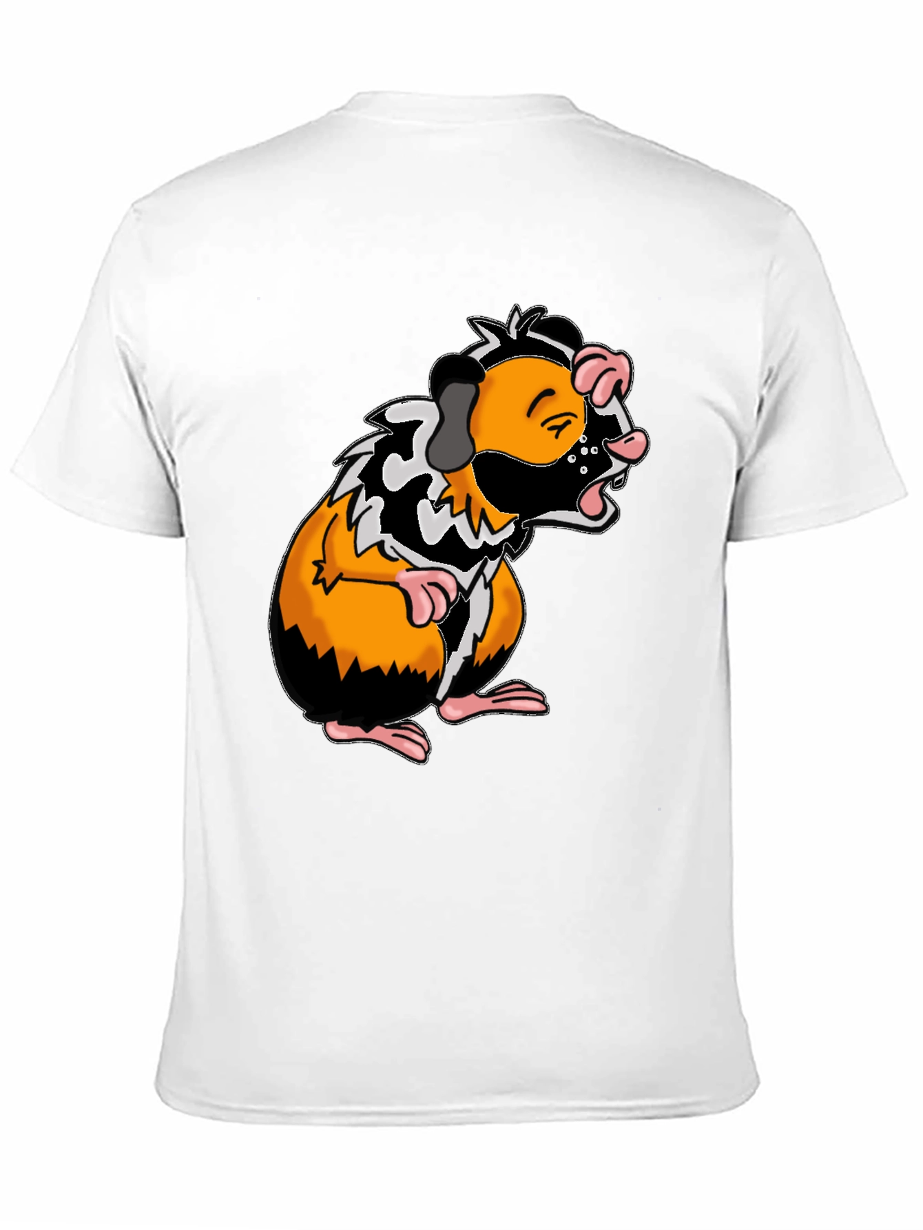 Guinea Pig Cartoon Graphic Tee - Black T-Shirt